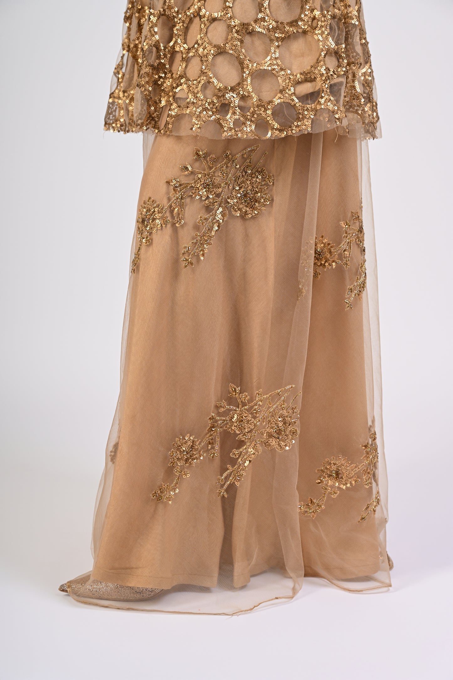 Dull Gold Sharara Set