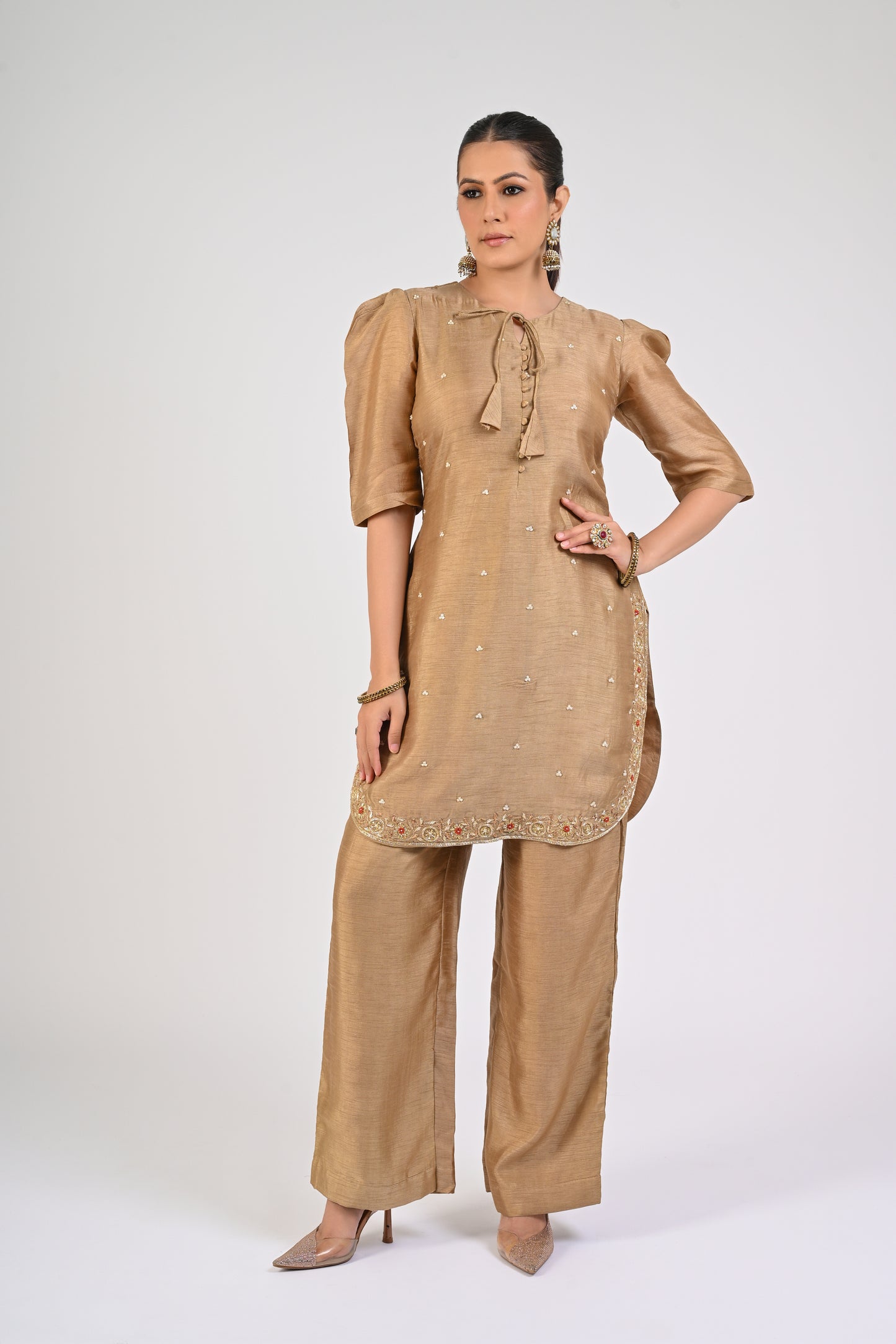 Dull Gold Kurta Set
