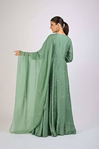 Granite Green Anarkali Set