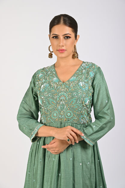 Granite Green Anarkali Set
