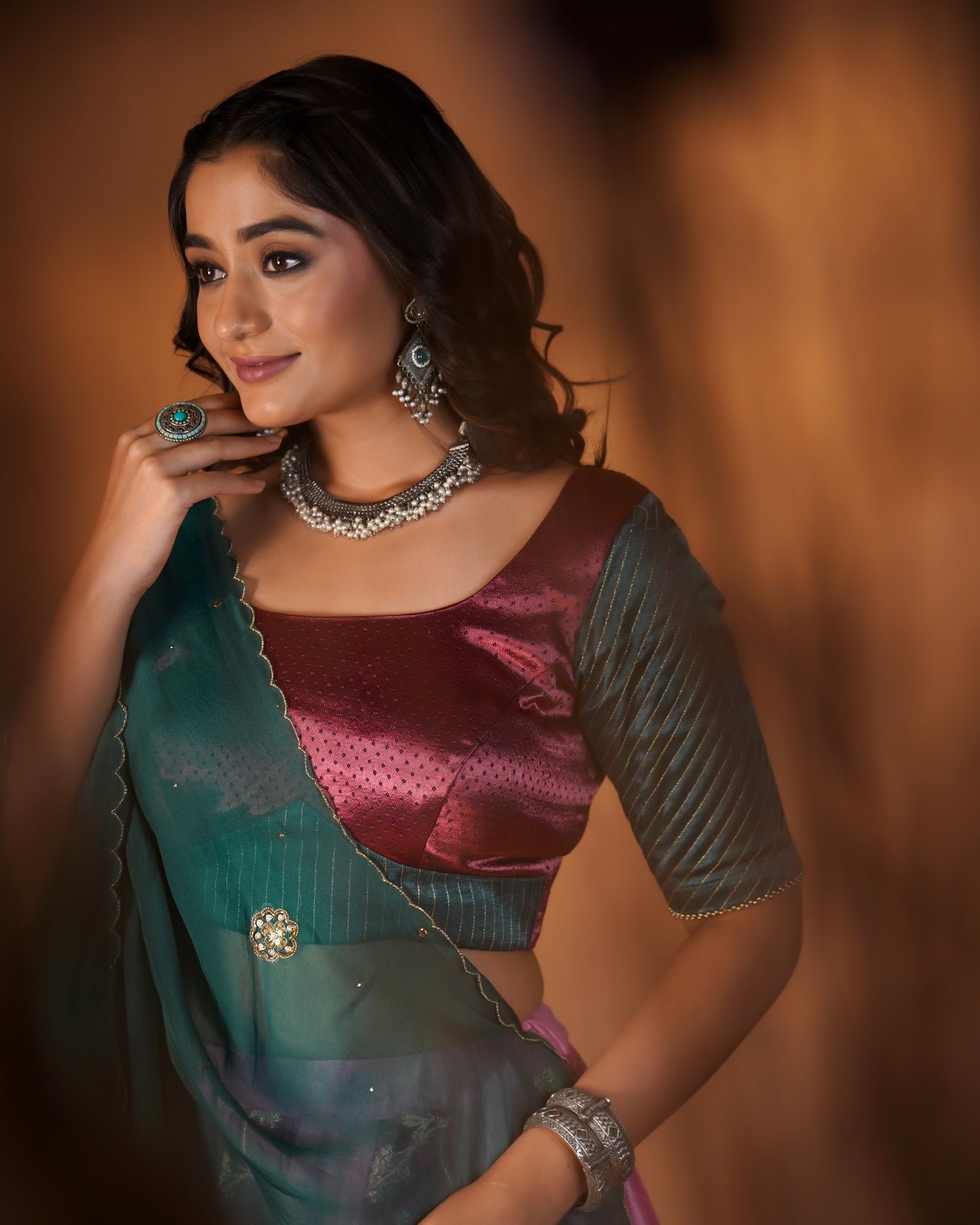 Pink & Emerald Lehenga Set