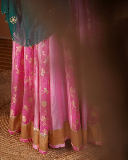 Pink & Emerald Lehenga Set