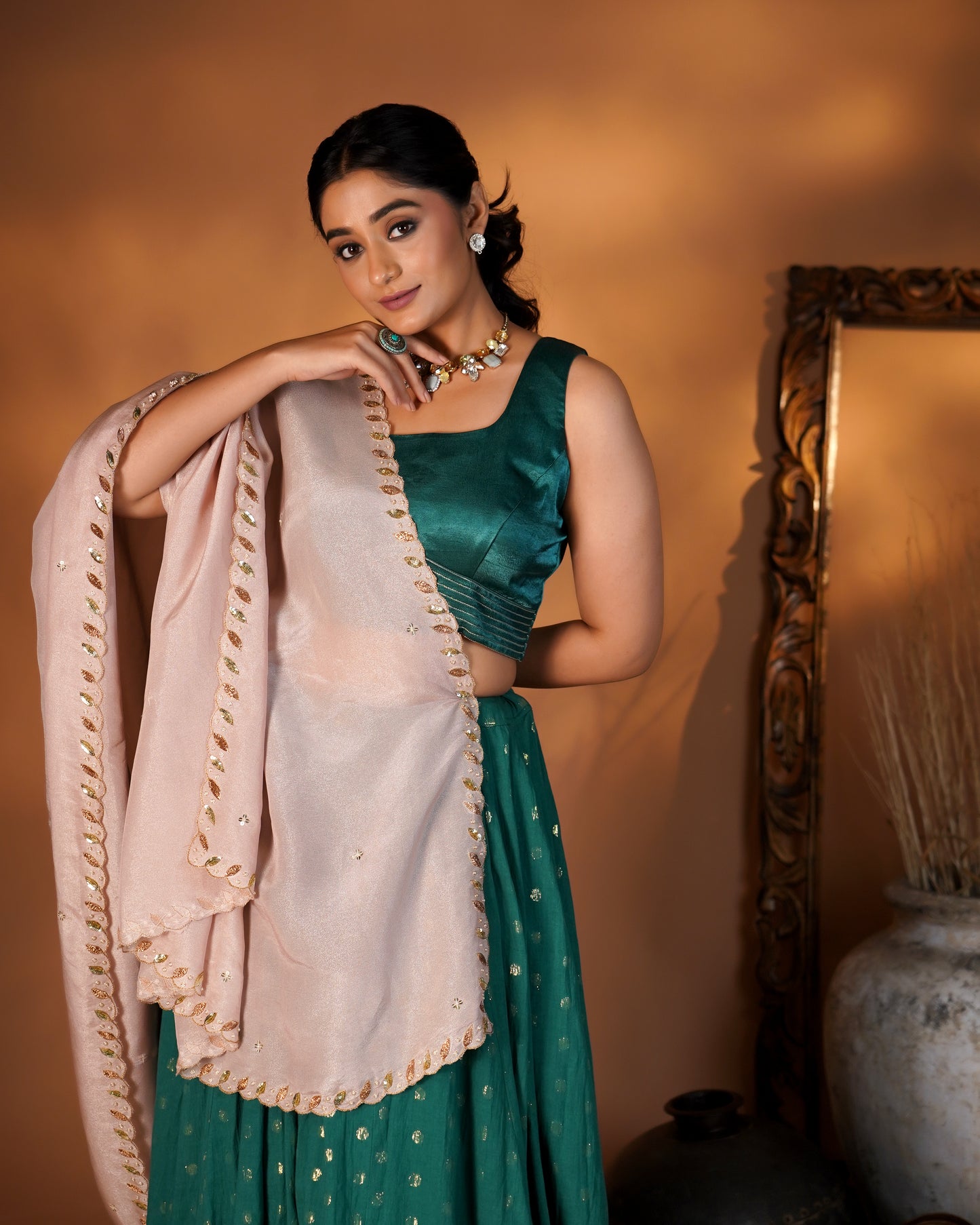Emerald Green Lehenga Set