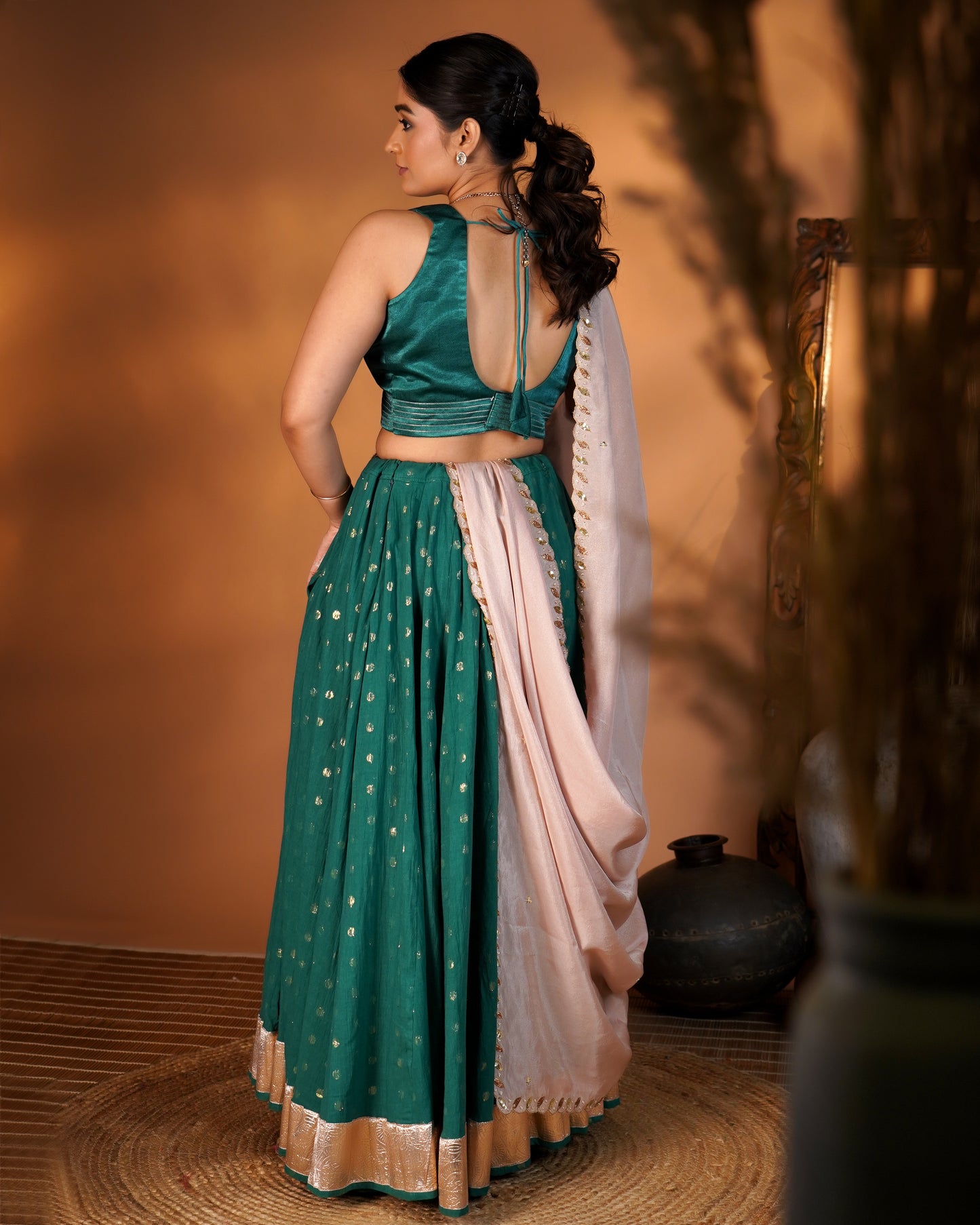Emerald Green Lehenga Set