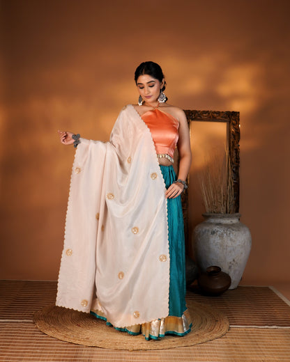 Peach Blossom Lehenga Set