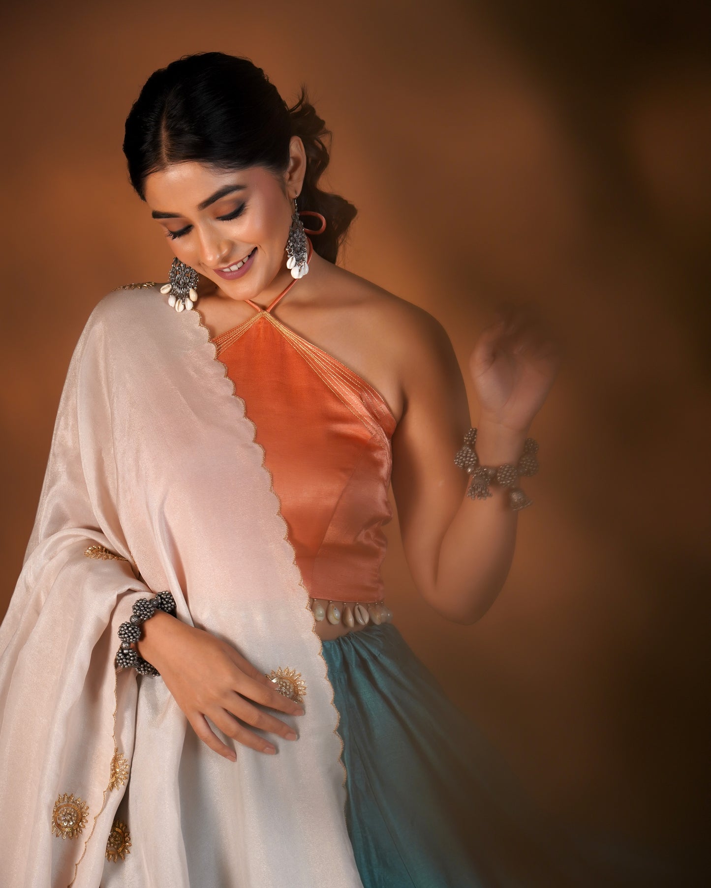 Peach Blossom Lehenga Set