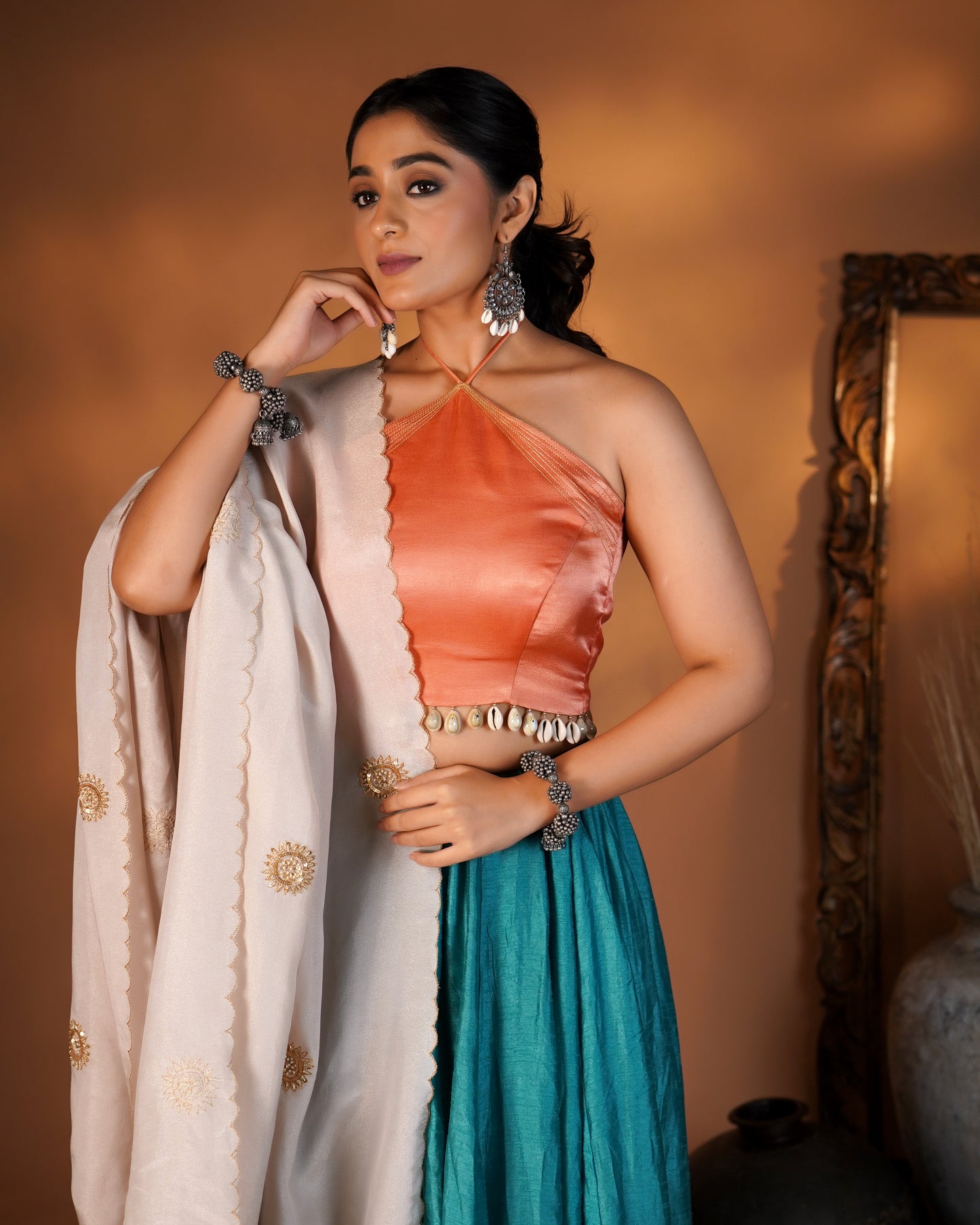 Peach Blossom Lehenga Set