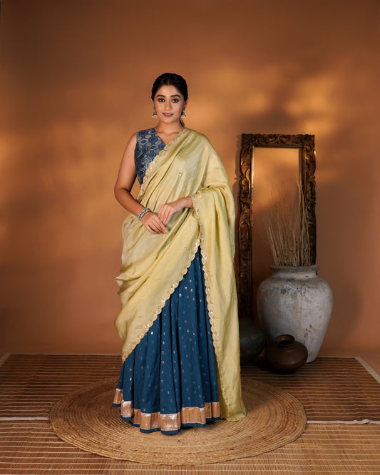 Teal blue Lehenga Set