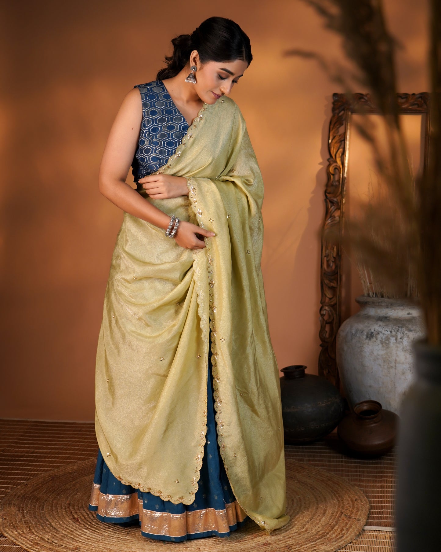 Teal blue Lehenga Set