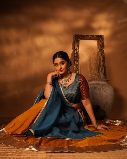 Mustard & Blue Lehenga Set