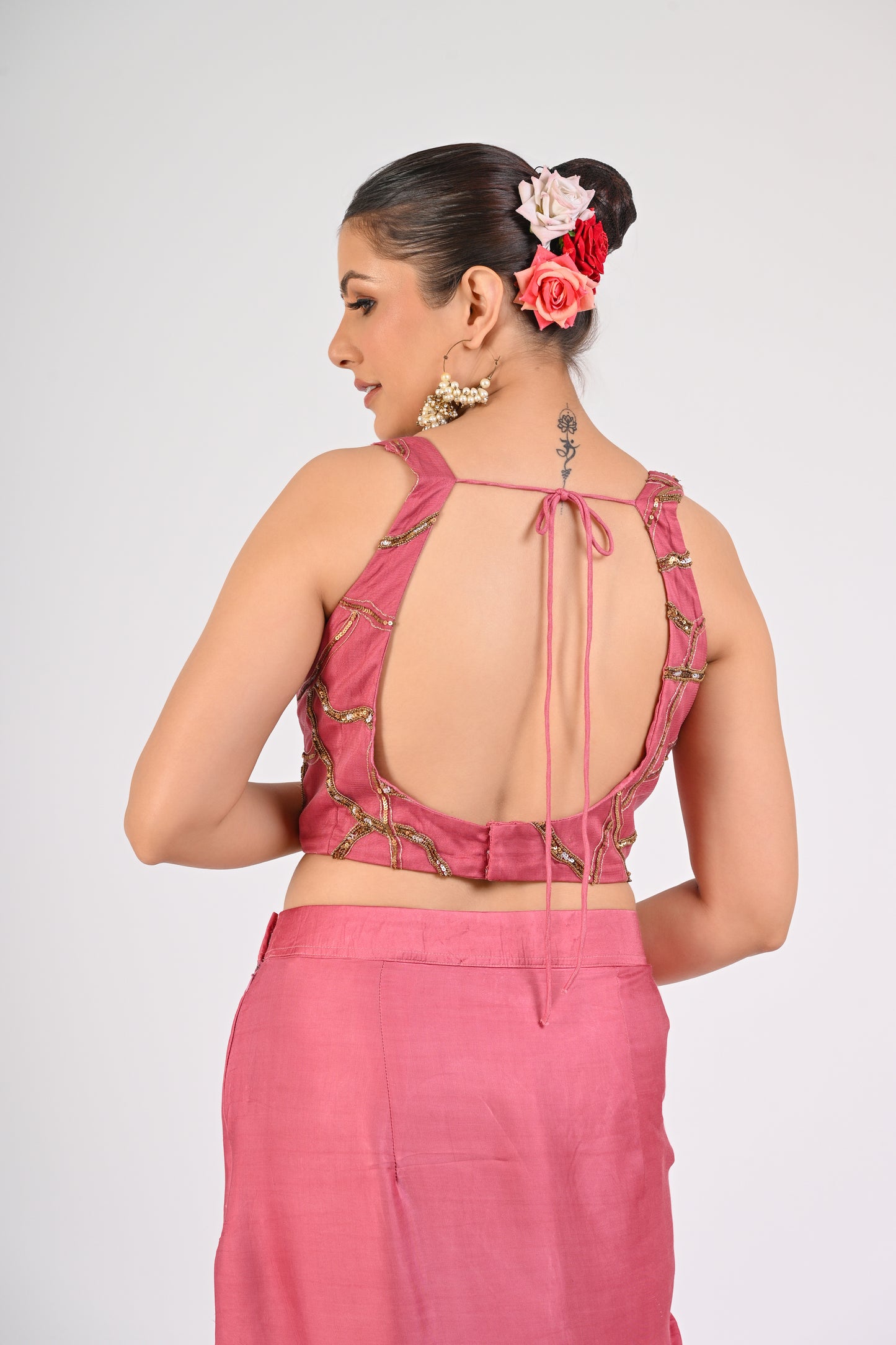 Dry Rose Draped Skirt with Jacket