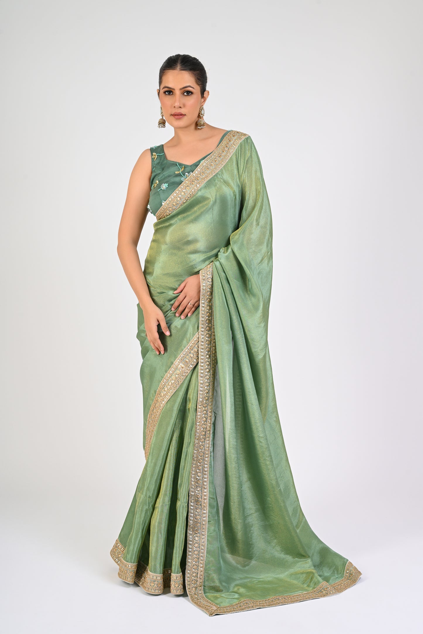 Granite Green Saree Set