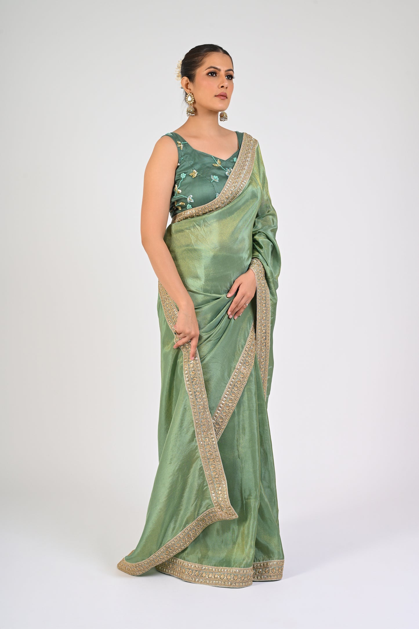 Granite Green Saree Set