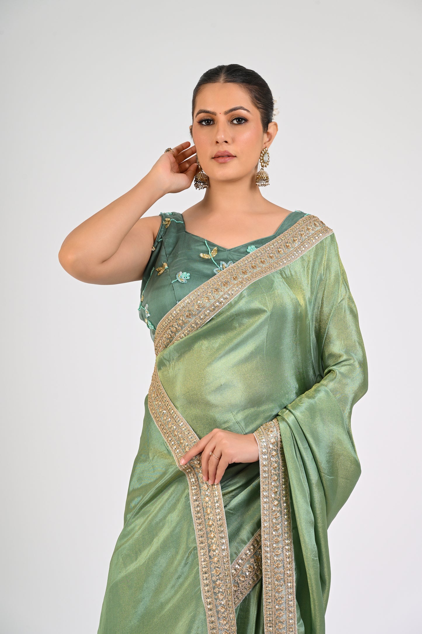 Granite Green Saree Set